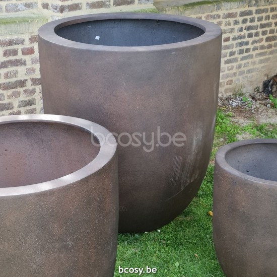 Jardinico CUMINO Pot De Plantes Et Jardinière D'extérieur Rond Ø90x100H Grand Ruggine.