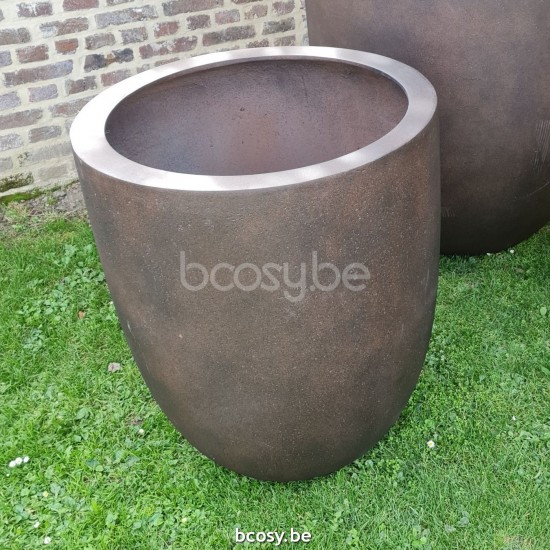 Jardinico CUMINO Pot De Plantes Et Jardinière D'extérieur Rond Ø70x80H Moyen Ruggine.