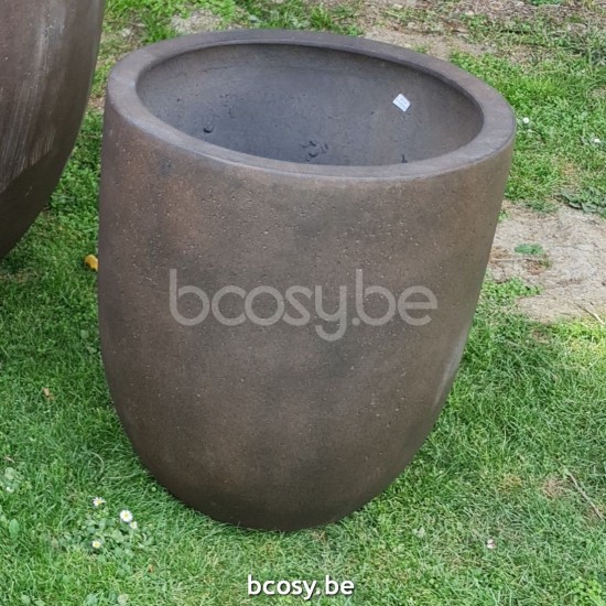 Jardinico CUMINO Pot De Plantes Et Jardinière D'extérieur Rond Ø50x60H Petit Ruggine.