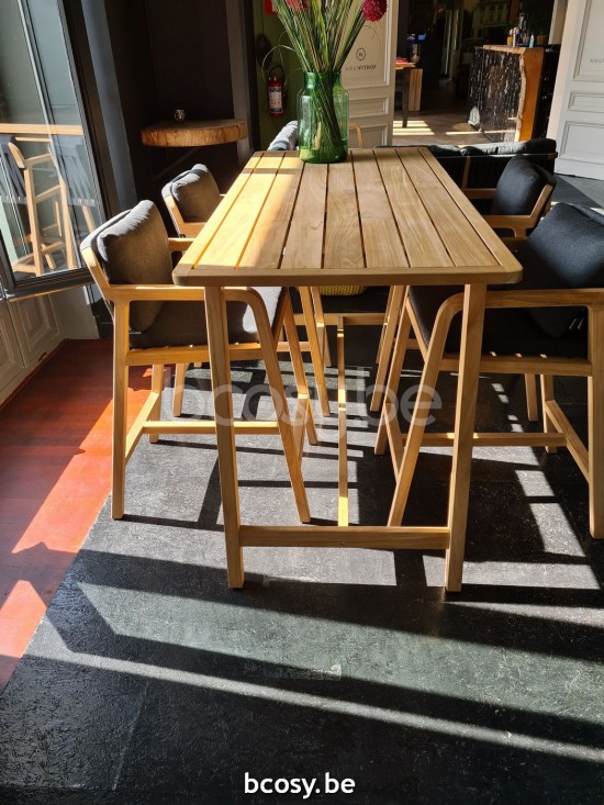 Jardinico FLEXX Table de bar 180x90 Rectangulaire 170x80 Teck.