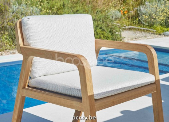 Jardinico FLEXX Tabouret De Bar Semi-haut Teck Et Bande Anthracite Marble.