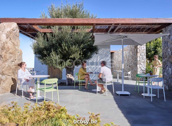 Jardinico JCP102 230x230 Square Centerpost Parasol Pole White Canopy Ice Sunbrella Plus Marine.