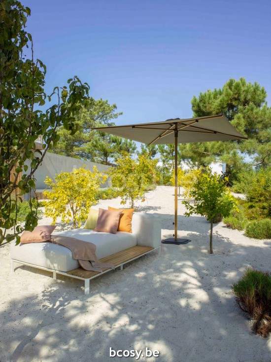 Jardinico CARACTERE JCP102 230x230 Square Central Pole Centerpost Parasol Umbrella 2,3x2,3 Pole Mast Post Alu Teak Structured Powder Coated Aluminium| Canopy-fabrics Umber Sunbrella Plus Marine.