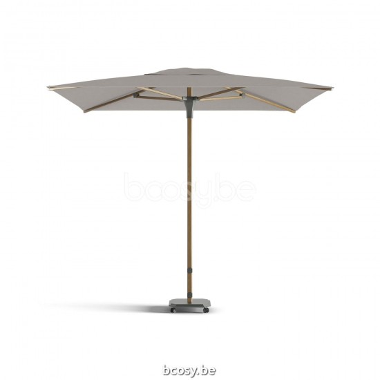 Jardinico JCP102 230x230 Vierkante Middenstam Parasol 2,3x2,3 Mast Teak Aluminium Met Structuur Doek Umber Sunbrella Plus Marine UFJCP.102 CARACTERE.