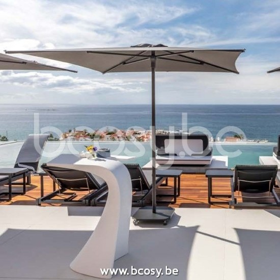 Jardinico JCP102 230x230 Square Centerpost Parasol Pole Charcoal Canopy Ice Sunbrella Plus Marine.