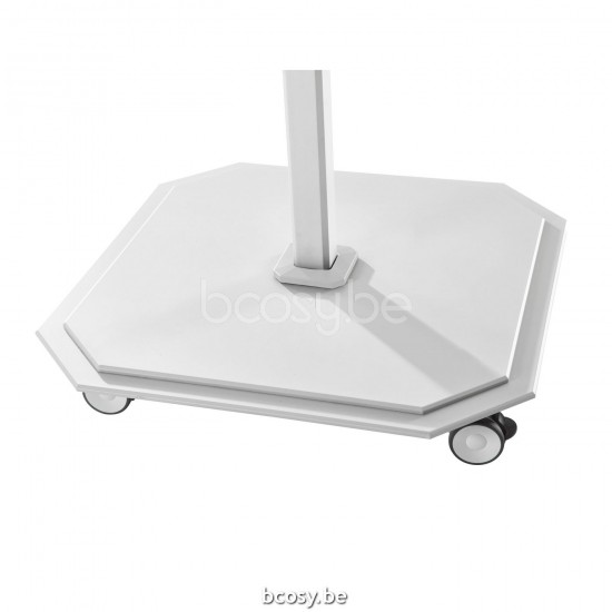 Jardinico JCP202 500x500 Parasol À Mât Central Mât Blanc Toile Pearl Sunbrella Plus Marine.