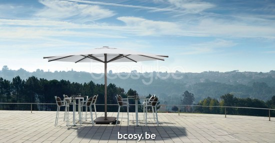 Jardinico JCP203 Ø450 Round Centerpost Parasol Pole Charcoal Canopy Pearl Sunbrella Plus Marine.