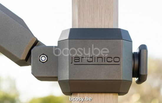 Jardinico JCP301 300x300 Parasol Deporté Mât Cappuchino Alu Toile Ice Sunbrella Plus Marine.