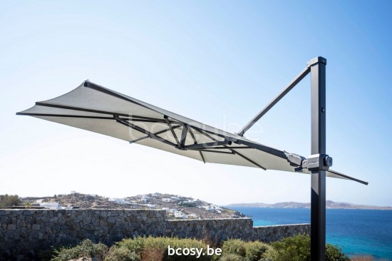 Jardinico JCP301 300x300 Square Cantilever Parasol Pole Charcoal Canopy Pearl Sunbrella Plus Marine.