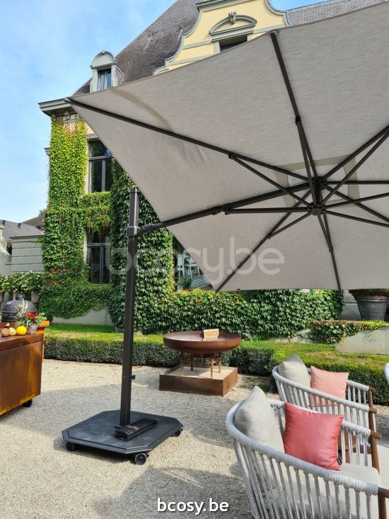 Jardinico JCP301 300x300 Quadratischer Freiarmschirm Anthrazit Mast Stoff Pearl Sunbrella Plus Marine.