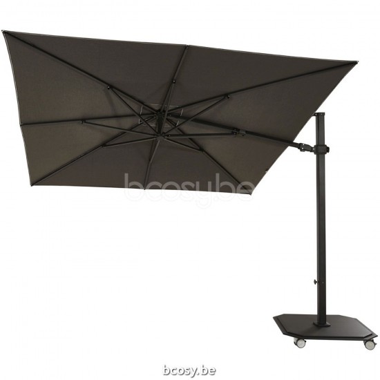 Jardinico JCP301 300x300 Vierkante Vrijhangende Parasol 3x3 Mast Antraciet-charcoal Doek Pitch Sunbrella Plus Marine UFJCP.301 CARACTERE.