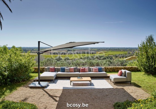 Jardinico JCP301 300x300 Square Cantilever Parasol Pole Black Canopy Pitch Sunbrella Plus Marine.