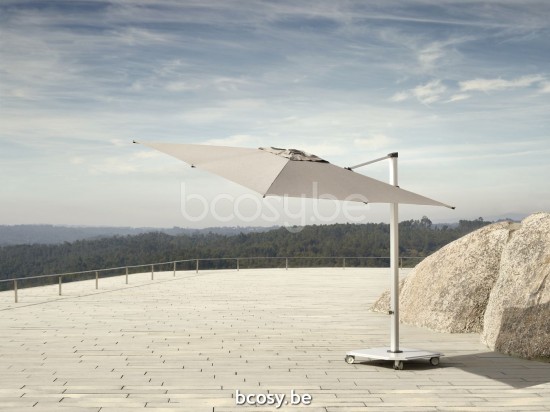 Jardinico JCP302 260x260 Square Cantilever Parasol Pole White Canopy Cotton Sunbrella Plus Marine.