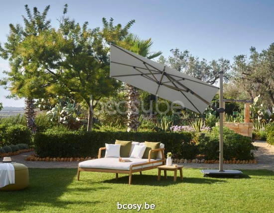 Jardinico JCP302 260x260 Parasol Deporté Mât Cappuchino Alu Toile Mooncrest Sunbrella Plus Marine.