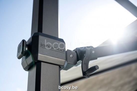 Jardinico JCP302 260x260 Parasol Deporté Mât Antracite Toile Onyx Sunbrella Plus Marine.