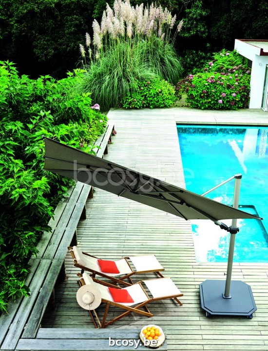 Jardinico JCP302 260x260 Quadratischer Freiarmschirm Anthrazit Mast Stoff Pitch Sunbrella Plus Marine.