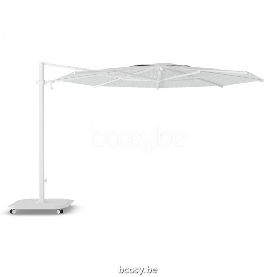 Jardinico JCP303 Ø350 Ronde Vrijhangende Parasol Ø3,5 Mast Wit Doek Ice Sunbrella Plus Marine UFJCP.303 CARACTERE.
