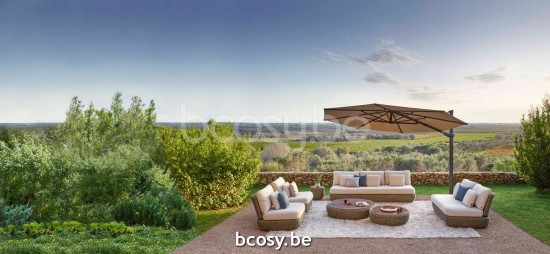 Jardinico JCP303 Ø350 Runder Freiarmschirm Anthrazit Mast Stoff Cotton Sunbrella Plus Marine.