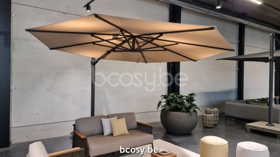 Jardinico CARACTERE JCP303 Ø350 Round Sidepost Cantilever Free Pole Mast Floating Parasol Ø3,5 Pole Mast Post Charcoal Powder Coated Aluminium| Canopy-fabrics Cotton Sunbrella Plus Marine.