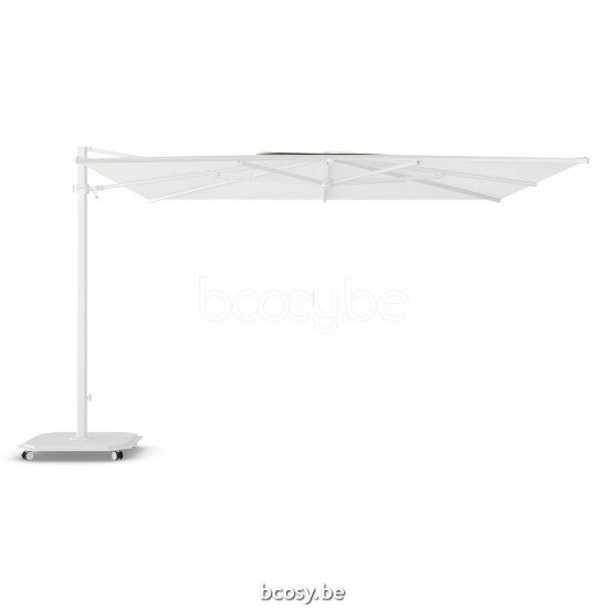 Jardinico JCP401 370x370 Vierkante Vrijhangende Parasol 3,7x3,7 Mast Wit Doek Pearl Sunbrella Plus Marine UFJCP.401 CARACTERE.