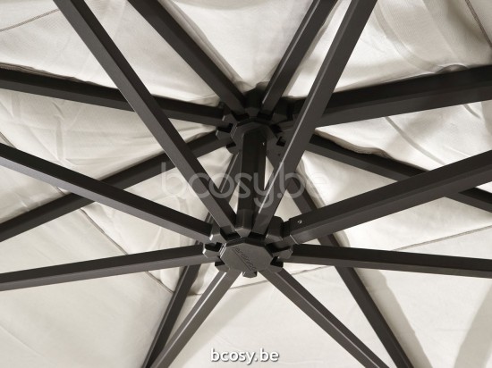 Jardinico JCP401 370x370 Square Cantilever Parasol Pole Charcoal Canopy Pearl Sunbrella Plus Marine.