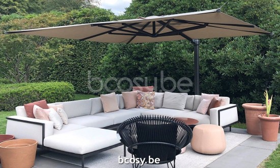 Jardinico JCP401 370x370 Square Cantilever Parasol Pole Charcoal Canopy Umber Sunbrella Plus Marine.