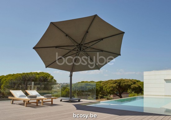 Jardinico JCP403 Ø400 Ronde Vrijhangende Parasol Mast Antraciet-charcoal Doek Umber Sunbrella Plus Marine UFJCP.403 CARACTERE.