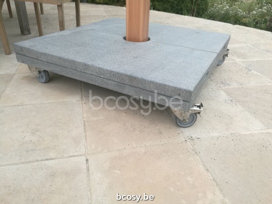 Jardinico LIMA Square Parasol Base 300 kg Silk Grey Granite.