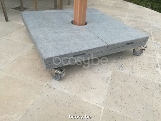 Jardinico LIMA Pied De Parasol Carré 300 kg Silk Grey Granite.