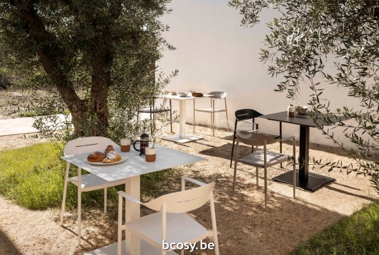  Jardinico KUDOS BISTRO Lehnstuhl - Sessel Weiß Matt Pulverbeschichtetes Aluminium.