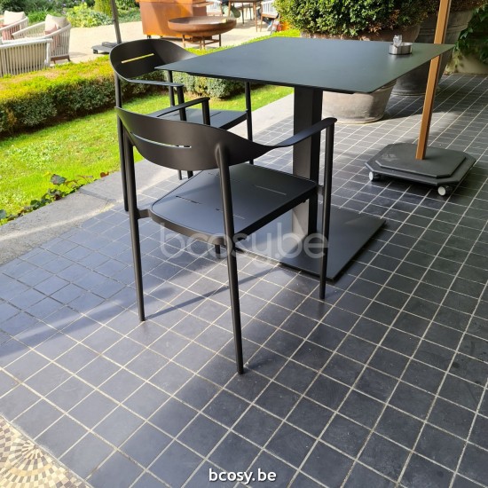 Jardinico KUDOS BISTRO Fauteuil Aluminium Thermolaqué En Noir Mat.