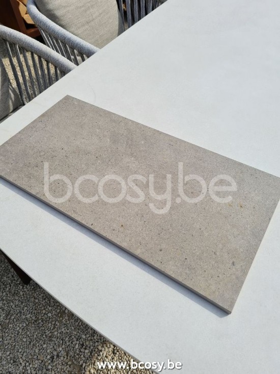 Jardinico LEGNA Table De Jardin Sable Teck Ceramic Taupe Grey.