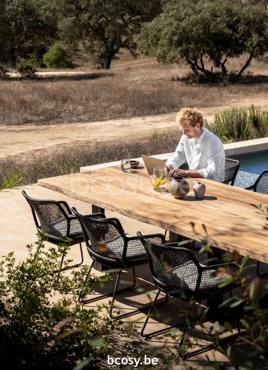 Jardinico LEWIS Armchair Black aluminium - Black Wicker.