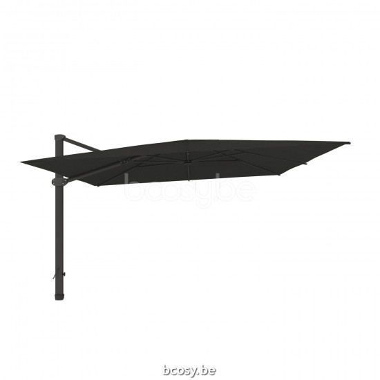 Jardinico LIMA 400x400 Vierkante Vrijhangende Parasol 4x4 Mast Zwart Doek Black Classic-Acryl solids.