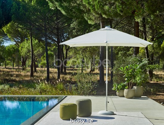 Jardinico MALIBU 200x200 Square Centerpost Parasol Pole White Canopy White Olefin.