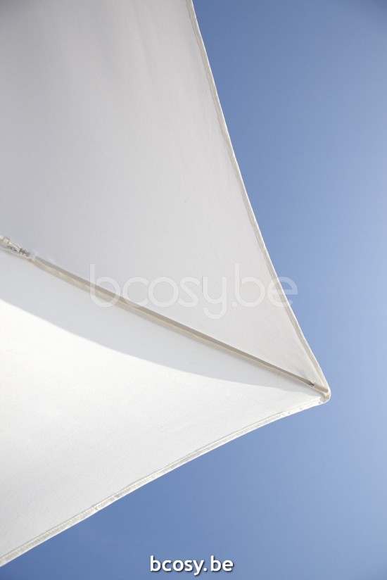 Jardinico MALIBU 200x200 Parasol Ombrelle Droit À Mât Central Carré 2x2 Mât Aluminium Thermolaqué En Blanc Mat| Toile-tissu White Olefin.