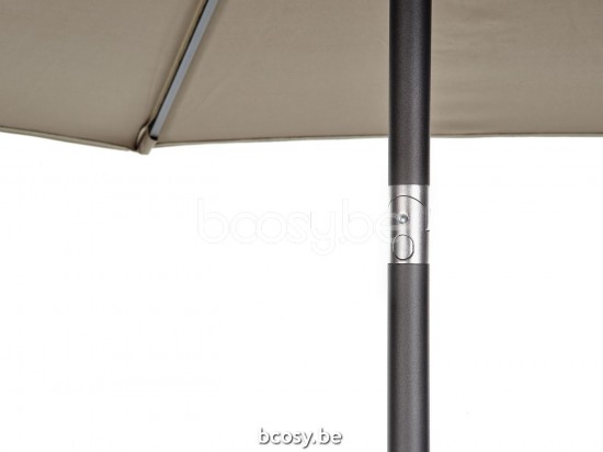 Jardinico MALIBU 240x240 Parasol Ombrelle Droit À Mât Central Carré 2,4x2,4 Mât Aluminium Thermolaqué En Anthracite| Toile-tissu Dark Grey Olefin.