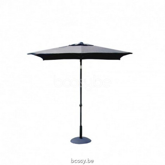 Jardinico MALIBU 240x240 Vierkante Middenstam Parasol 2,4x2,4 Mast Antraciet-charcoal Doek Dark Grey Olefin.