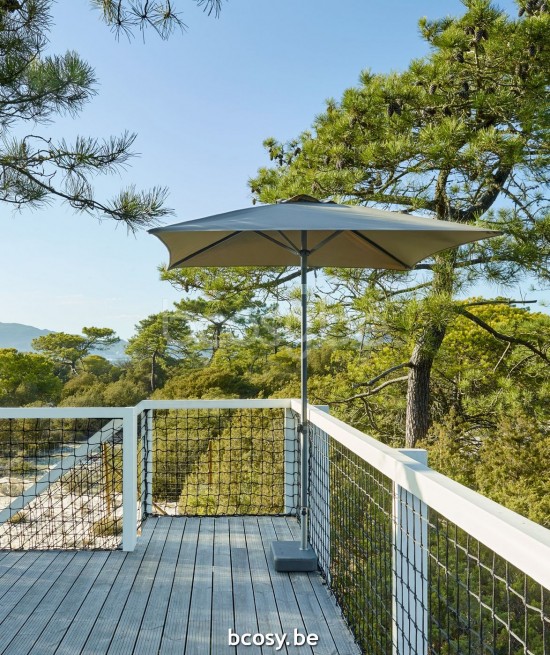 Jardinico MALIBU 240x240 Parasol À Mât Central Mât Antracite Toile Mocca Olefin.