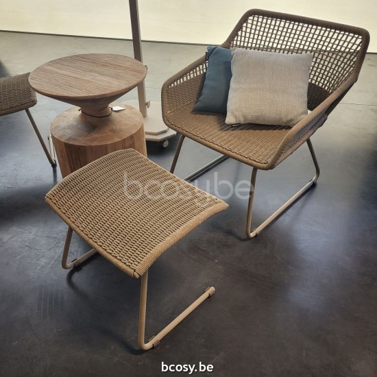 Jardinico MANI Lounge Chair 1s Almond alu - Almond Rope Brulé.