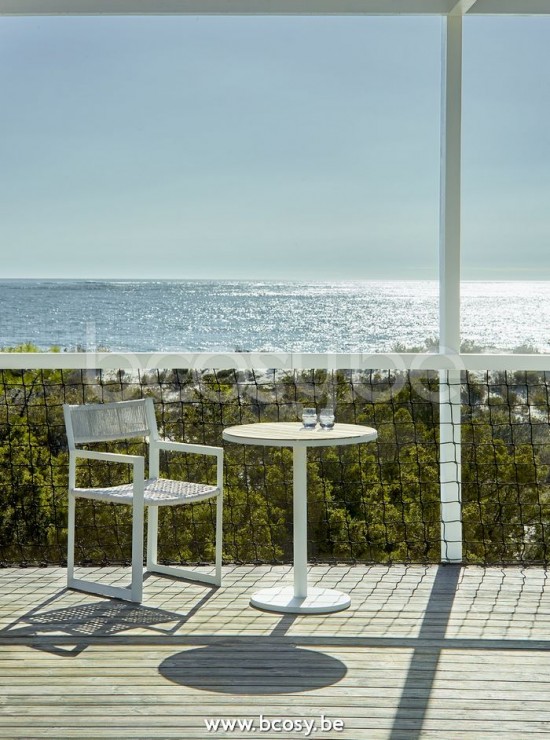 Jardinico MANTRA BISTRO Armchair White - Silver Rope.