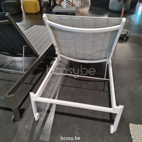  Jardinico MANTRA BISTRO Sonnenliege-liegestuhl Weiß - Silber Textil.