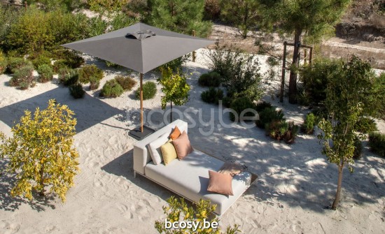 Jardinico MAUROO Chaise Longue With Teak Table White - Teak Vanilla.