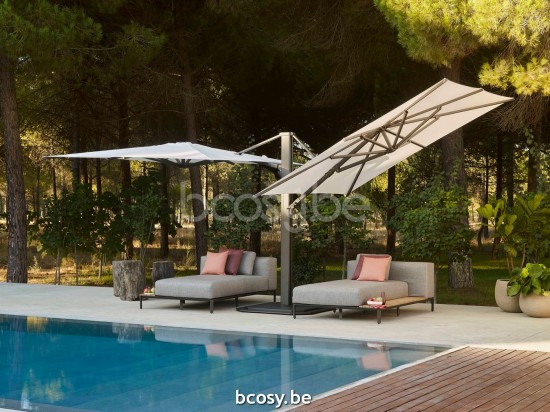  Jardinico MAUROO Chaiselongue Mit Teakholz-tisch Holzkohle - Teakholz Ash.