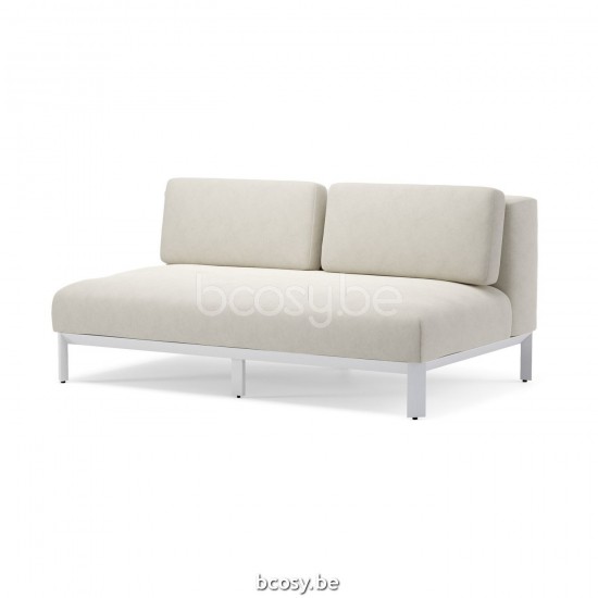 Jardinico MAUROO Loungeset Tuinsofa 2-zit Met Teak Tafel Charcoal En Teak Ash.