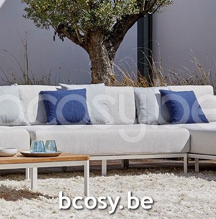 Jardinico MAUROO Sofa 2p Weiß - Teakholz Vanilla.