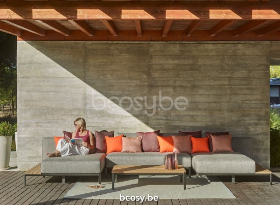 Jardinico MAUROO Canapé Sofa 2p Anthracite Et Teck Ash.