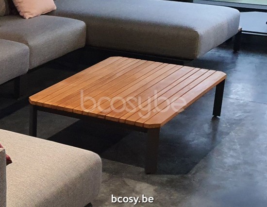 Jardinico MAUROO Table Basse De Jardin Anthracite Et Teck.