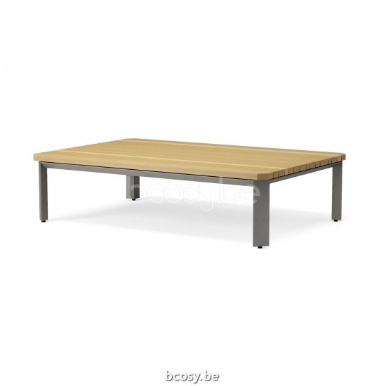 Jardinico MAUROO Rechthoekige Buitensalontafel 120x80 Charcoal En Teak.