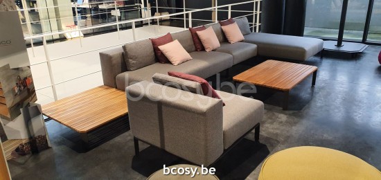 Jardinico MAUROO Sofa 1p Holzkohle - Teakholz Ash.